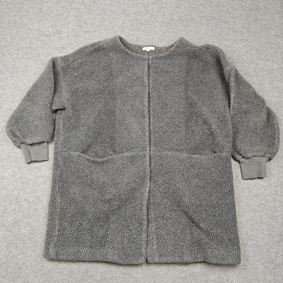 Madewell Jackets & Blazers - Madewell Coatigan Womens XL Gray Fleece Snap Front Longline Pockets Warm